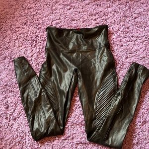Spanx Motto leather leggings